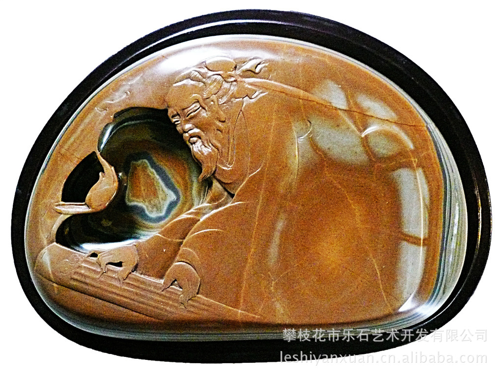 【苴却石雕刻精品,高档礼品 抚琴图 苴却砚摆件 2011193】价格,厂家,图片,石膏、石料工艺品,攀枝花市乐石艺术开发-